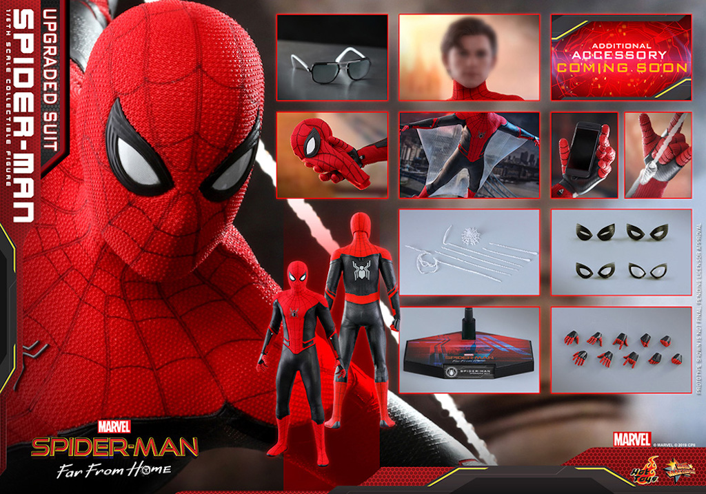 『スパイダーマン』赤×黒のアップグレードスーツ版がフィギュア化、トニー・スタークが遺したサングラスも付属