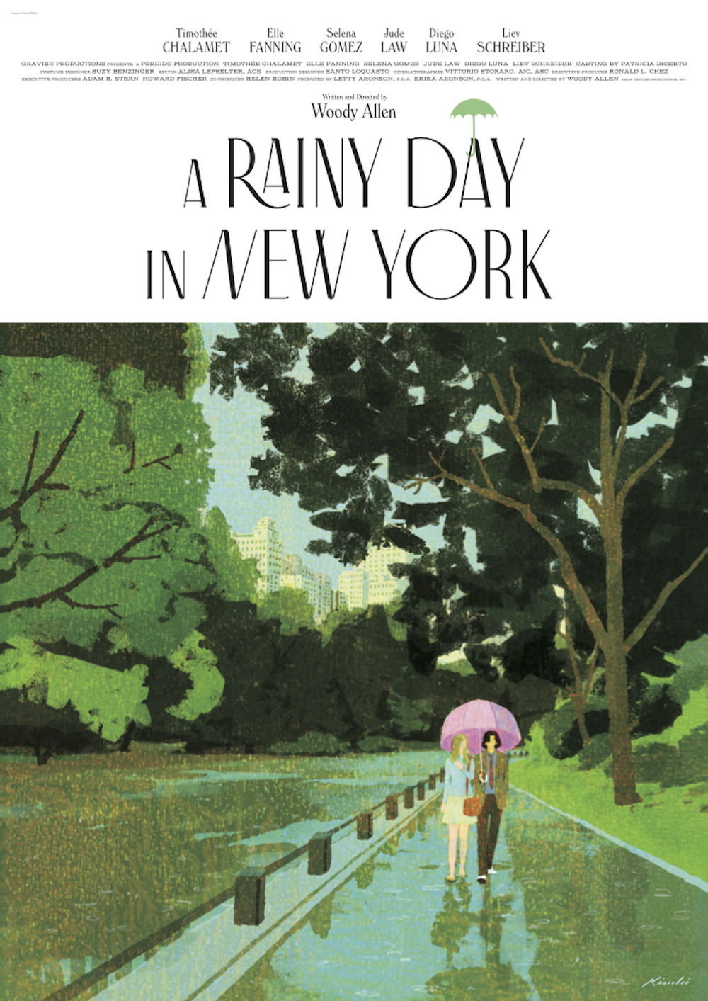 『レイニーデイ・イン・ニューヨーク』木内達朗描き下ろし、大島依提亜デザインのイラストポスター2種